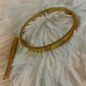 Gold Bangle Bracelet with screw driver